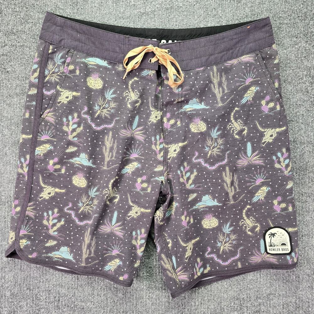 Howler Brothers Board Shorts Mens 34 8" Desert Drawstring Swim Trunks Beach